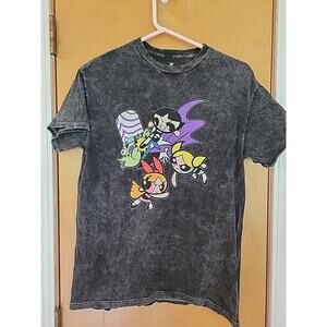 Powder Puff Girls Womens Tee Shirt Size Medium Acid Wash Cartoon Network